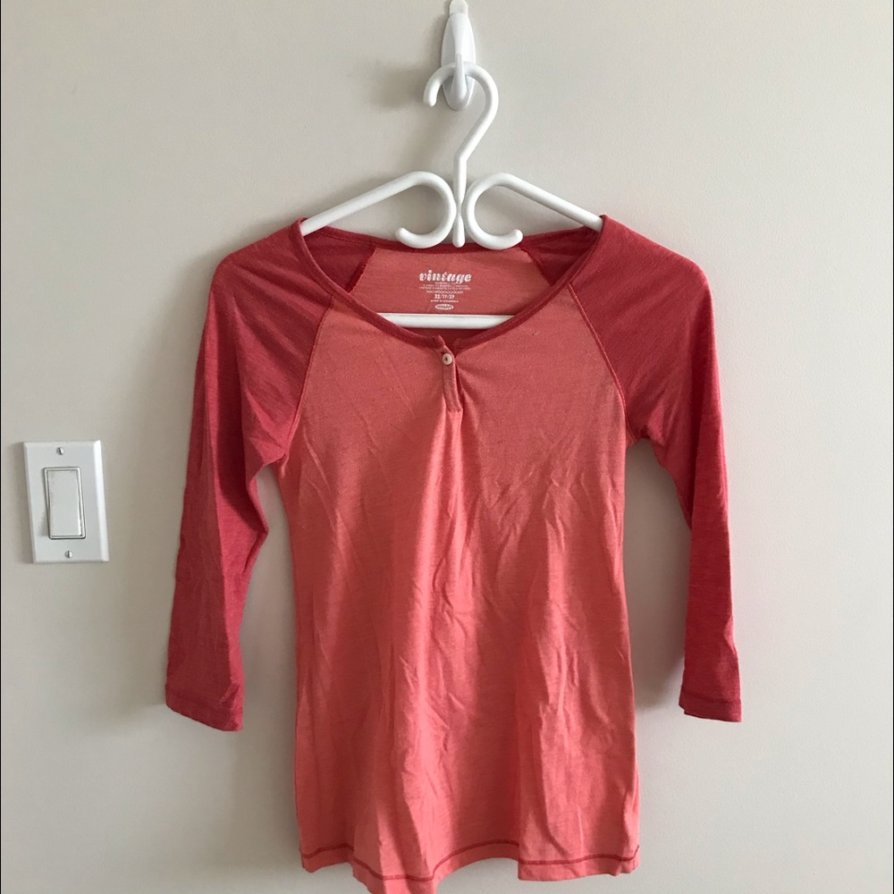 VINTAGE PINK BASEBALL TEE- SIZE XS